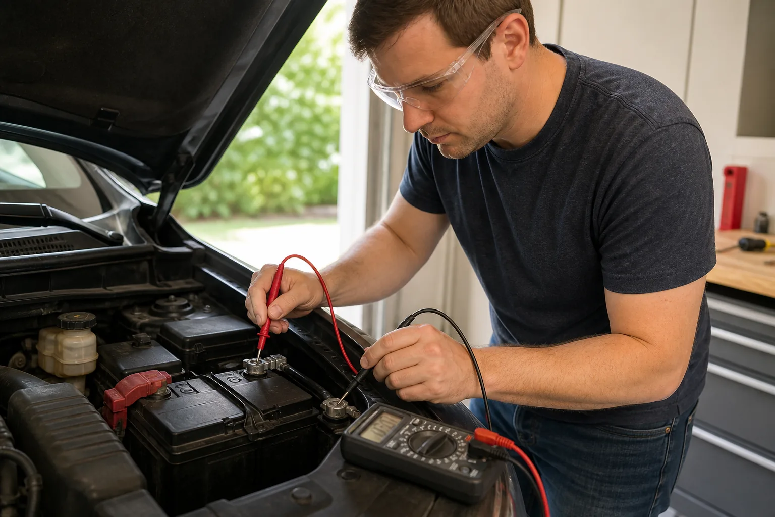 A realistic, unbranded project scene related to a beginner-friendly multimeter for small electrical questions