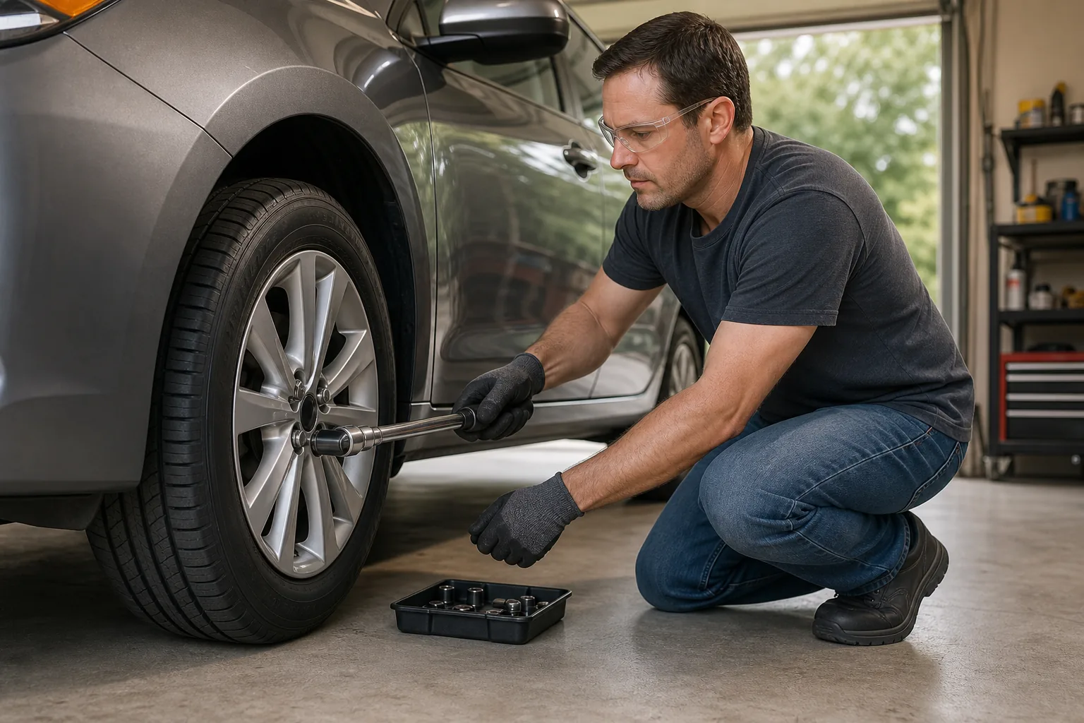 A realistic, unbranded project scene related to when a torque wrench belongs in a home garage